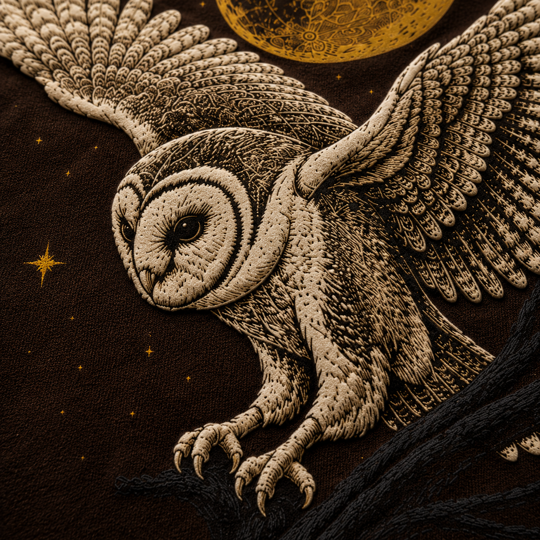 Barn Owl - Oversized Puffed Print Tee - Limited Edition