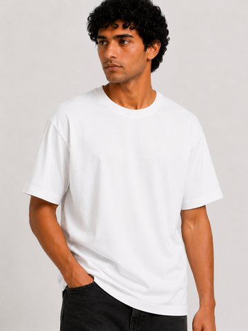 PREMIUM-Oversized Cotton French Terry - 240 GSM - White