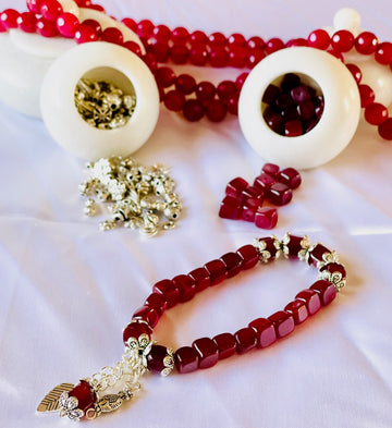 Deep Maroon Beaded Bracelet