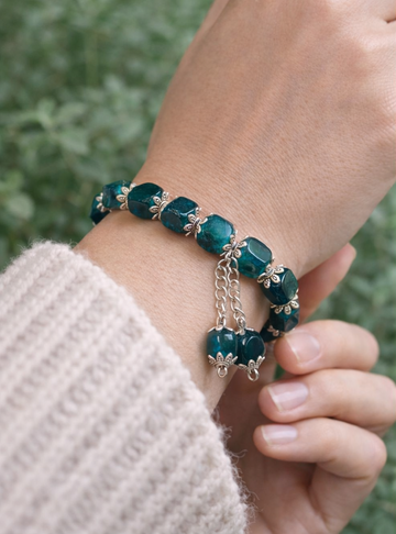 Midnight Teal Bloom Bracelet