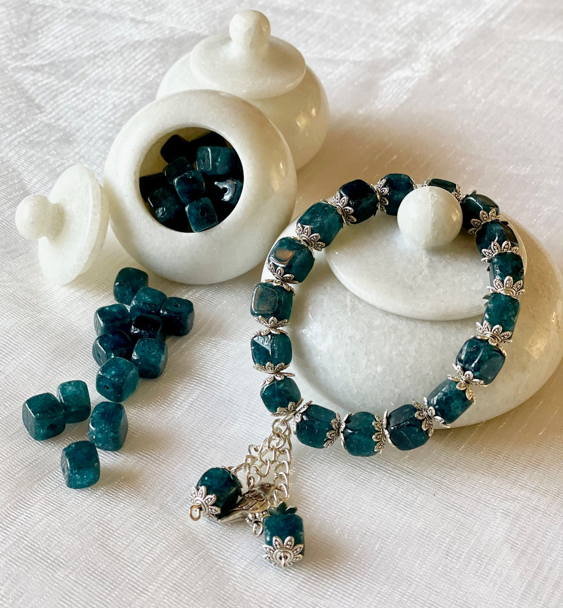 Midnight Teal Bloom Bracelet