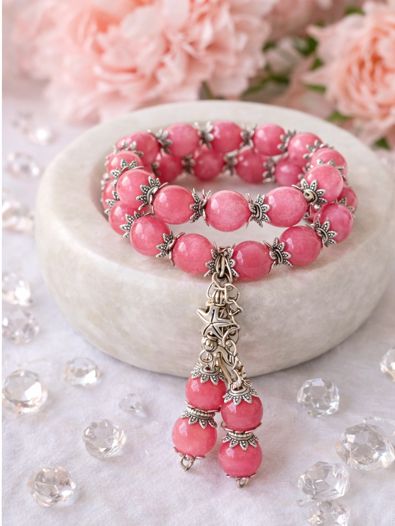 Luxury Pink Agate Couture Bracelet Set